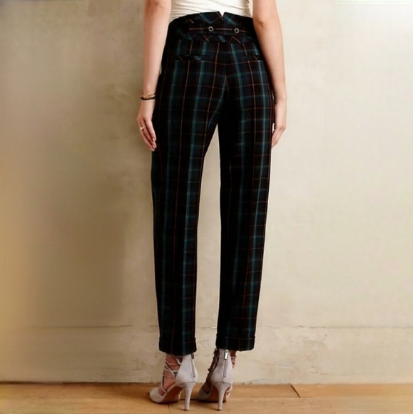 Anthropologie Cartonnier Multicolor Plaid Ankle Trousers 4 - Picture 2 of 7